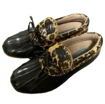 Sperry | Top Sider Short Duck Boot Cheetah Print Black Size 7 Boat Shoe