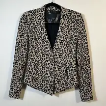 Greylin  Cheetah Animal Print Ponti Jacket Blazer Mob Wife Women Size XS