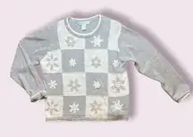 Y2K snowflake patchwork Christmas sweater