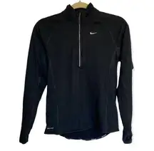 Nike Black Quarter Zip Long Sleeve Sweater Size Small