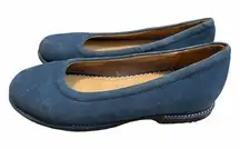 Lands End Womens Size 6.5 D Blue Leather Slip On Round Toe Flats‎