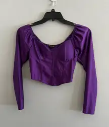Purple long sleeve corset top