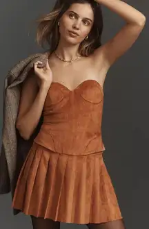 Anthropologie Mare Mare Strapless Corset Pleated Mini Dress