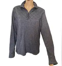 Banana Republic Gray Quilted Zip Up Long Sleeve Pullover Casual Sweatshirt Top