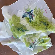 Beautiful bohemian green and blue bird scarf / bandana 