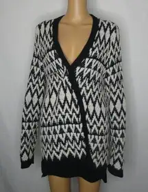 Lou & Grey ZigZag Chevron Open Cardigan Sweater Md