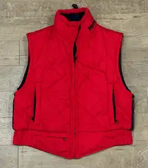 Marmot Cropped Red Puffer Vest Size Small