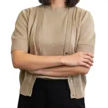 Willow Ridge Vintage Metallic Gold Shirt Cardigan Set Womens Medium