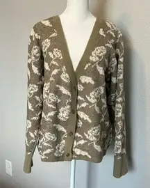 Vero Moda Aware VNeck Cardigan Button Up Beige Print Size XXL