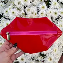 Macy's Red Pink Lips Shaped Zipper Bag