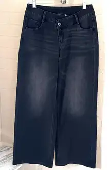 HALARA Black jeans wide leg petite very stretchy soft cozy XS NEW