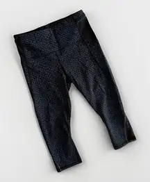 Lululemon Leggings Womens 6 Black Blue Crop Capri 19" Train Times Running Mesh‎
