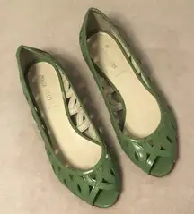 Miu Miu Vintage Patent Leather Peep Toe Shoes