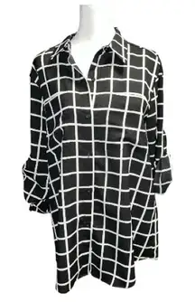 Calvin Klein Black and White Checkered Women's Top