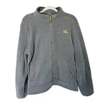 LL Bean Jacket Womens Size XL Fleece Full Zip Polyester Gray Recycled Outdoor