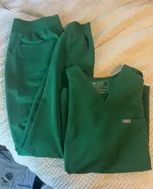 Green FIGS Scrubs Set