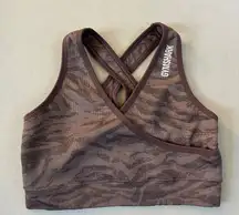 Gymshark Brown Animal Print Sports Bra