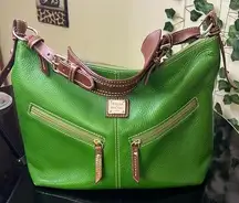 Dooney & Bourke  green pebbles leather satchel