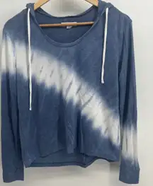 Aeropostale Blue White Tie Dye Hoodie Long Sleeve Casual Comfy Women Size S