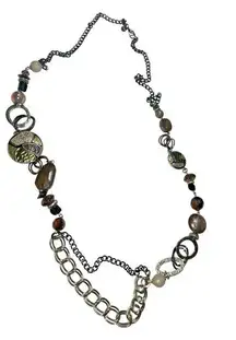 Ruby Rd Extra Long Mixed Metal Necklace with Gold and Silver Accents