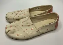Toms‎ Alpargata slip on shoes canvas pink gold dot size 9.5