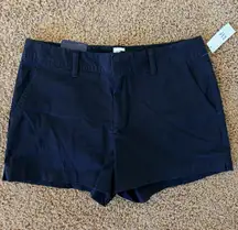 Gap Classic Black Mid Rise Stretch 3" Inseam Chino City Short Womens 10 NEW NWT