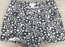 Full Tilt Floral Patterned Black and White Denim Shorts