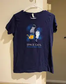 Teeturtle Women’s Space Cat Graphic Tee T Shirt