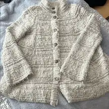 EUC Women’s Free People Chic Cream Textured Jacket Size M