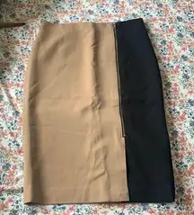Ann Taylor pencil skirt with zipper work clothes! Beige & black skirt