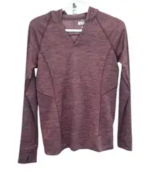 REI CoOp Hoodie Womens Small Maroon Long Sleeve Pullover Outdoor Hiking Jogging