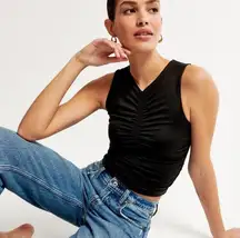 Ruched High-Neck Top