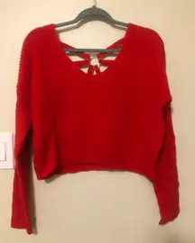Red Cropped Sweater