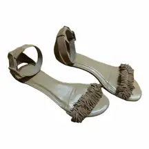 JOIE Ferris Fringe Suede Sandal Tan‎ Size 40