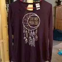 Stay Wild Moon Child Euc Purple Top