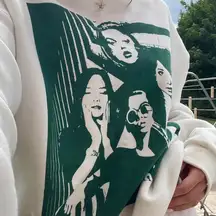 Edikted white and green graphic hoodie 💚🤍