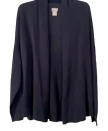 Chico's Size 2 (Large) Blue Open Front Cardigan Sweater Ribbed Cuffs​