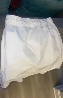 , white activewear shorts