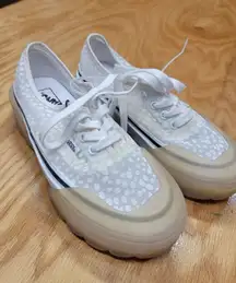 Vans Authentic Skate Athletic Shoes Women's 7.5 White Lace Up Modular Dots S10