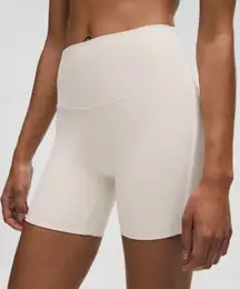 Lululemon Align‎ Side-Stripe Short 6” Biker Shorts Athletic Cream NWT Size 12