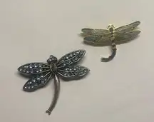 Lot Of 2 Brooch Pins Insects Dragonfly - 1 signed Winspear Design 1986