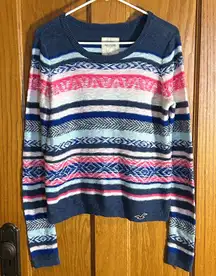 Striped Hollister Sweater Lightweight Long Sleeve. Size large