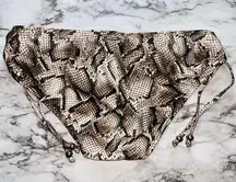NWT Antonio Melani Women Snake Brown Tunnel Tie Bikini Bottom Sm Beach Pool