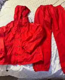 Vintage 1970s-80s L.L. Bean Freeport ME Windbreaker Warm Up Suit Women’s M-L Red