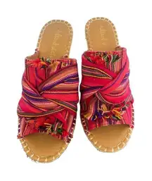 NWOB Altar’d State Hesper Red Multi Wedge Sandal SZ 8.5. Boho/ Tribal / Fabric