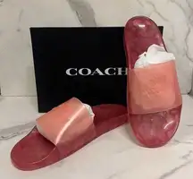 Coach C3068 Ulyssa Women's Rubber Pink Slide Sandals Size 7