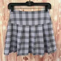 Shein Purple Plaid Pleated Mini Skirt