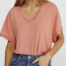 We the Free All Mine orange lightweight short sleeve top size small