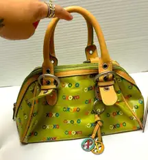 Vintage Y2K XOXO Mini Handbag – Green Logo Print with XOXO Charms