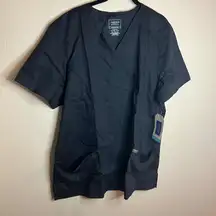 Cherokee Women's Shaped 3-Pocket Mock Wrap Scrub Top Black 2XL WW610